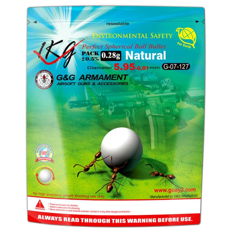 Billes bio G&G Armament blanche sachet de 1 KG S10722