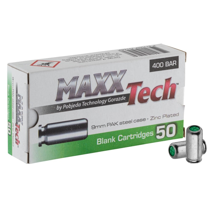 Cartouches à Blanc MaxxTech - Cal. 9 mm PAK MD0150