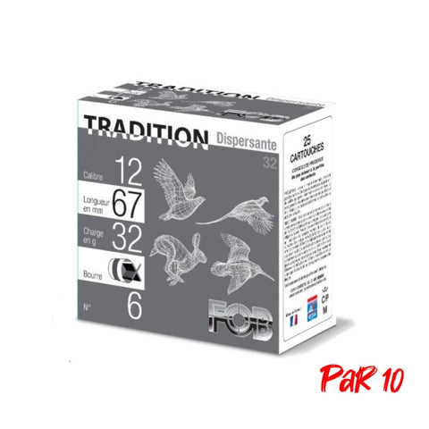 Cartouches de chasse FOB Dispersante 32 - Cal.12/67 - Par 25