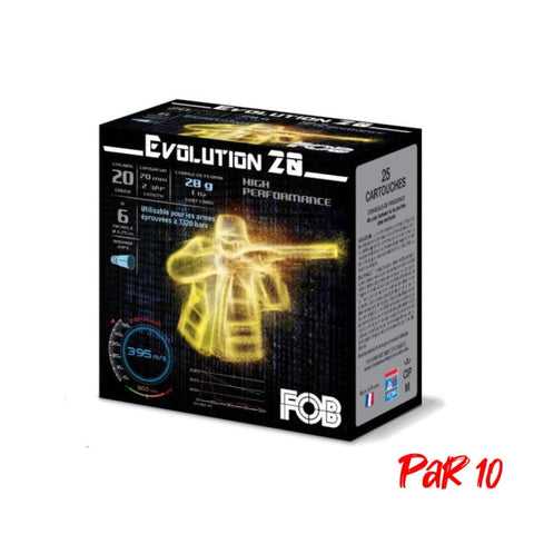 Cartouches de chasse FOB Evolution 20 HP - Cal.20/70 - Par 25