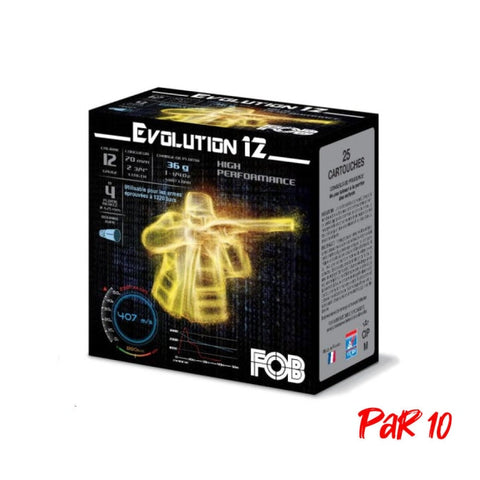 Cartouches de chasse FOB Evolution 36 HP - Cal.12/70 - Par 25