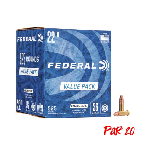 Cartouches Federal Champion Plated HP 725 - Cal. 22 LR 62100239P20