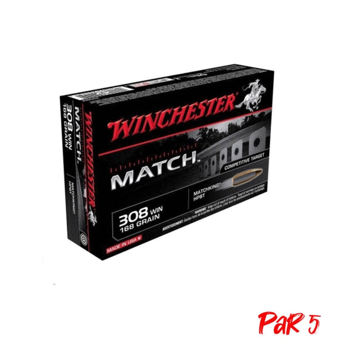 Cartouches Winchester Boat Tail Match - Cal.308 Win - Par 20 CS308MP5
