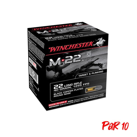 Cartouches Winchester M22 Lead Round Nose - 22LR CS22LRTEP10