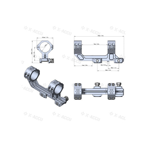 Colliers de Montage Vector Optics Elite Picatinny 30mm 20MOA FDE