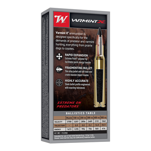 Munitions Winchester Varmint X - Cal. 22-250 Rem