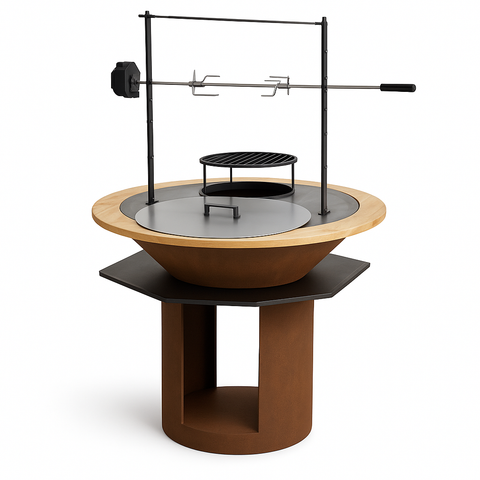 Pack Complet Brasero plancha à bois Random Fire Ball 100 cm et accessoires