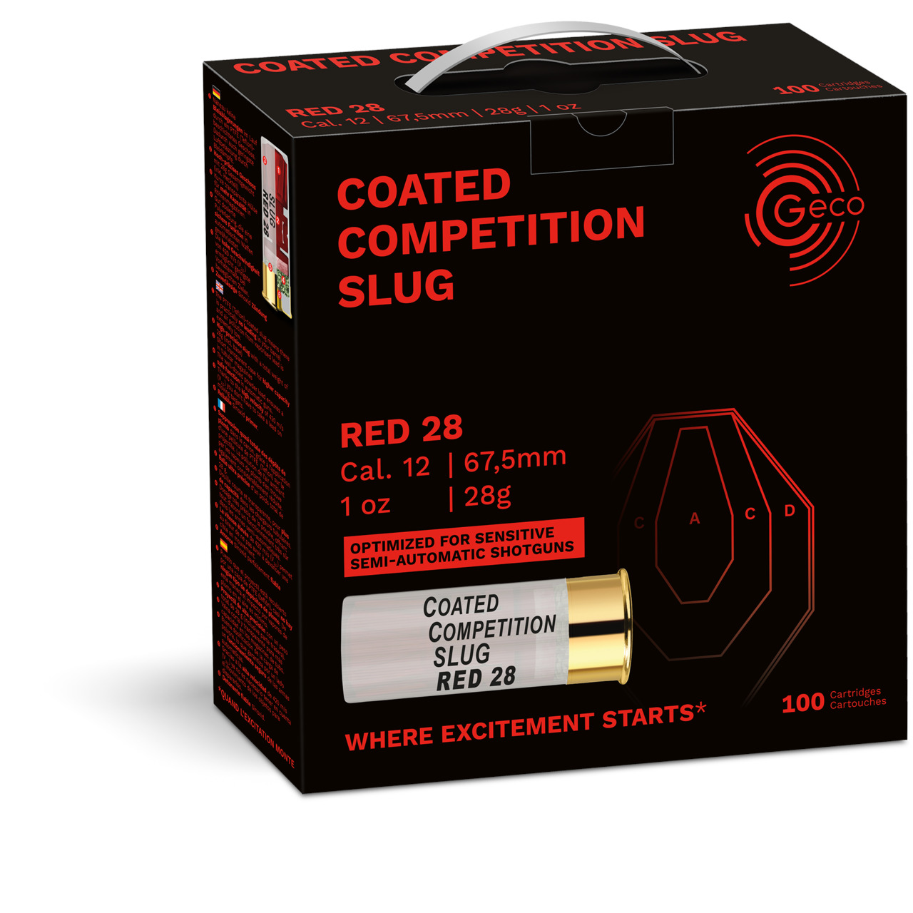 Balles Geco Compétition Slug CCS Red 26 - Cal. 12/67.5 - ChasseTir.com