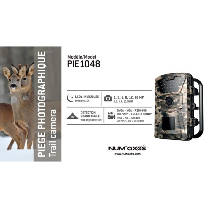 Pack camera de chasse Num’Axes PIE1048 + piles + 1 cartes mémoire