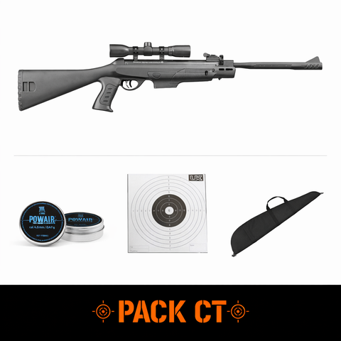 Pack Carabine à air Crosman Mag Fire Diamond Back NP - Cal.4.5mm + lunette
