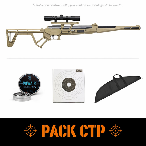 Pack Carabine à air Black Bunker BM8 - Cal.4.5 mm - Tan et accessoires