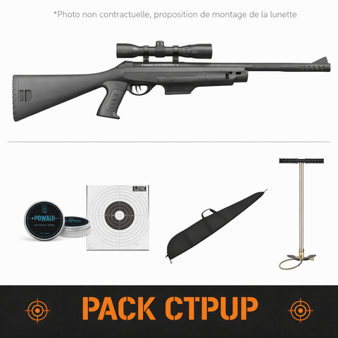 Pack Carabine à air Crosman Mag Fire Diamond Back NP - Cal.4.5mm + lunette