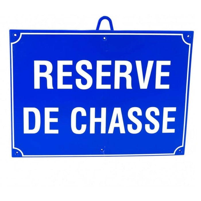 Panneau de signalisation Januel Réserve de chasse bleu - 28 x 20 cm