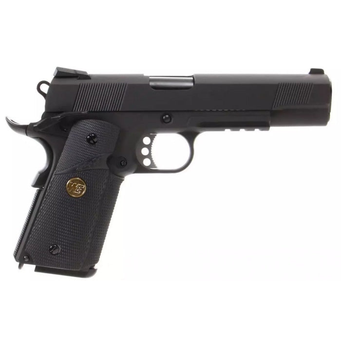 Pistolet WE Meu noir avec rails Gaz Cal. 6mm WE1001