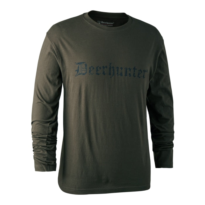 T-shirt à logo avec manches longues - DeerHunter - Bark Green 8839378S