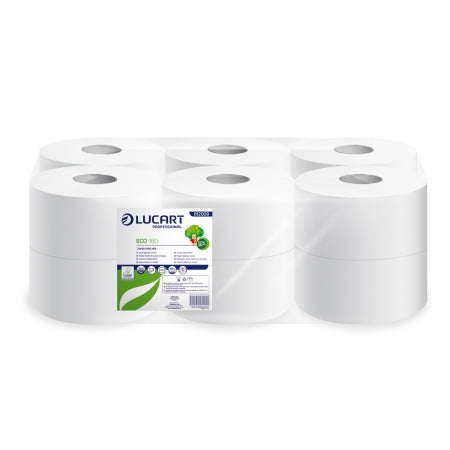 Papier toilette Lucart Jumbo Mini ECO - 180m / Par 12