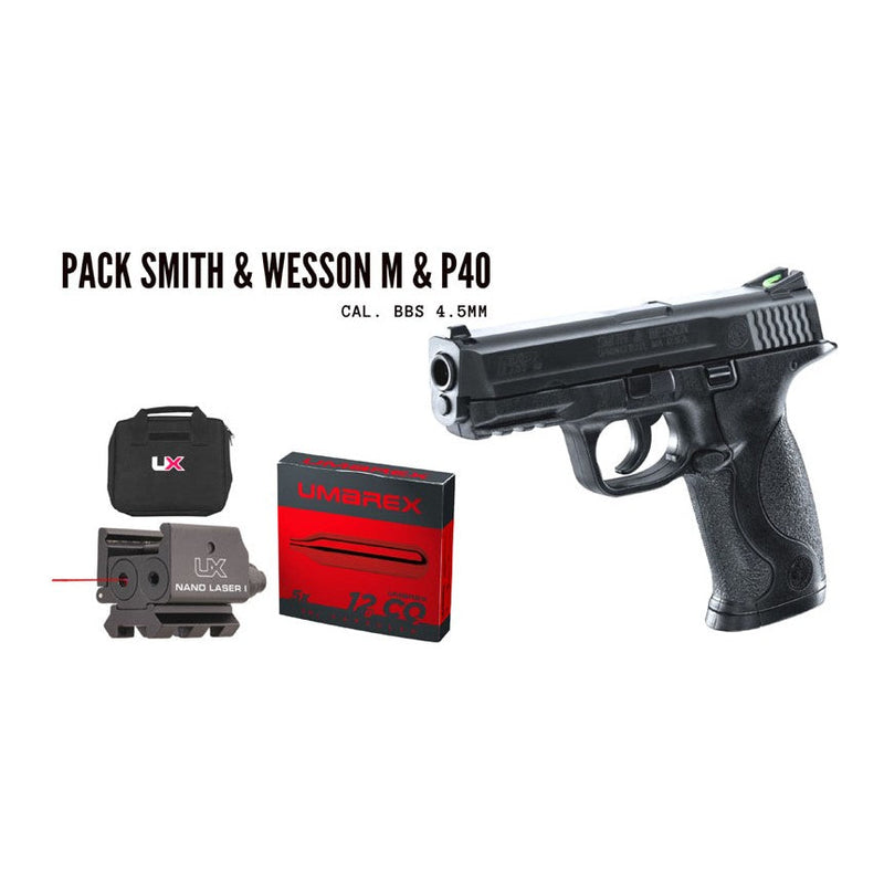 Pack Smith & Wesson M&P40 Bmacl c02 + laser + fourreau et C02