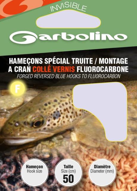Hameçons Garbolino spécial truite / montage à cran collé vernis