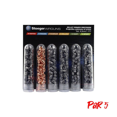 Assortiment de plombs Stoeger 6 differents 200 plombs - Cal. 4.5