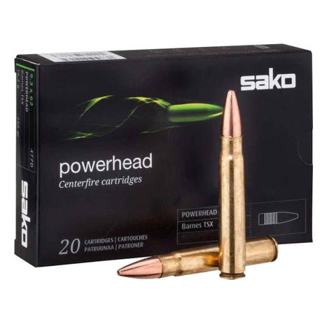 Balles de chasse Sako PowerHead Soft Point en cuivre intégral avec expansion contrôlée, rétention de poids inégalée, et impact puissant pour grand gibier, calibre 9.3x66, idéales pour performance de chasse optimale et compatibilité écologique.
