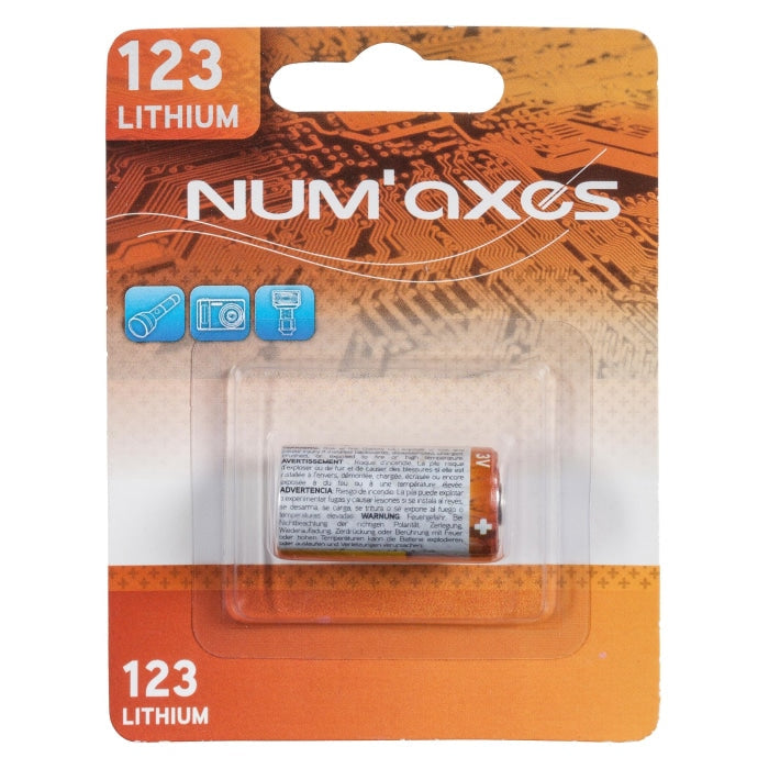 Blister 1 pile Num’Axes - CR123 A lithium 3 V NUM810