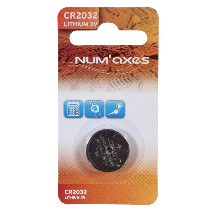 Blister 1 pile Num’Axes - CR2032 lithium 3 V (Equivalence: DL2032)