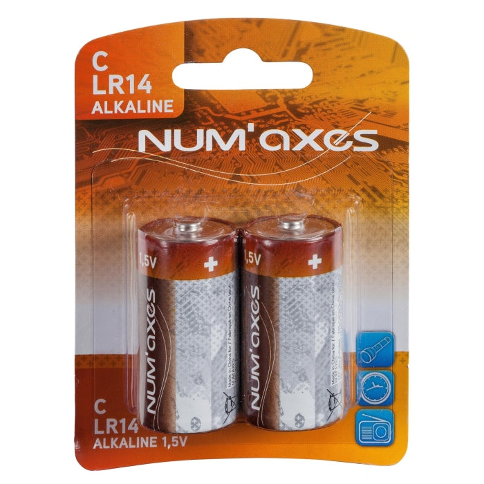 Blister 2 piles Num’Axes - C LR14 alcalines 1,5 V NUM845