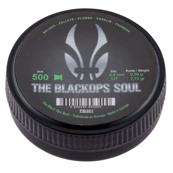 Boite de plombs Black Ops Soul à Tête plate - Cal. 4.5 PB301