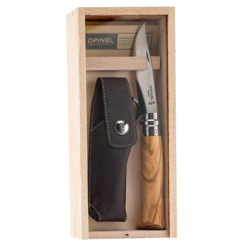 Coffret couteau Opinel Bois d’olivier - N° 8 LC280