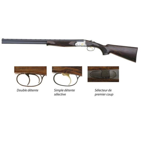 Fusil de plaine superposé Renato Baldi deluxe ejecteur motif doré