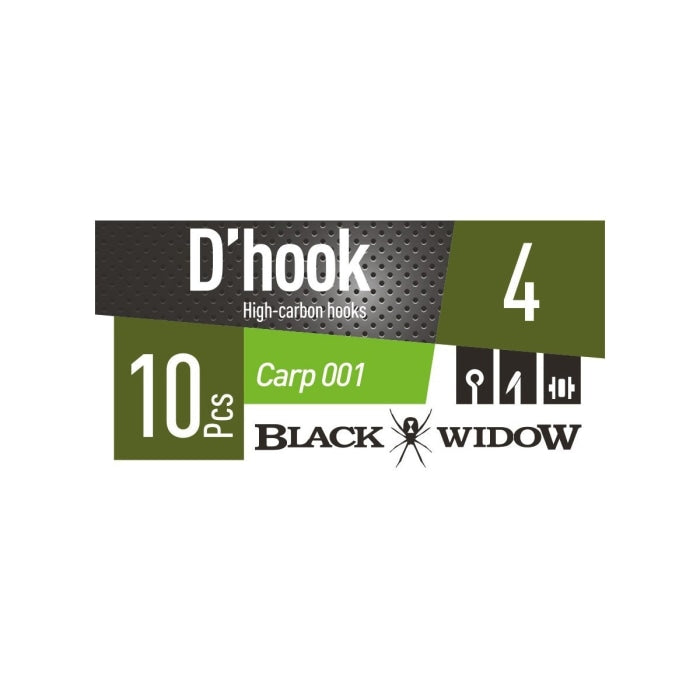 Hameçon Daiwa D’hook Black Widow Carp 001 - Par 10 DHBWC0012