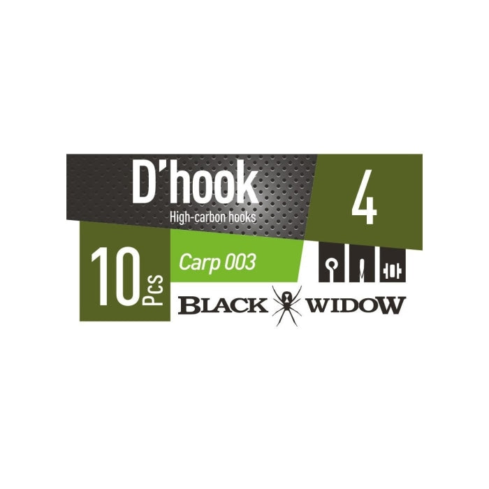 Hameçon Daiwa D’hook Black Widow Carp 003 - Par 10 DHBWC0032