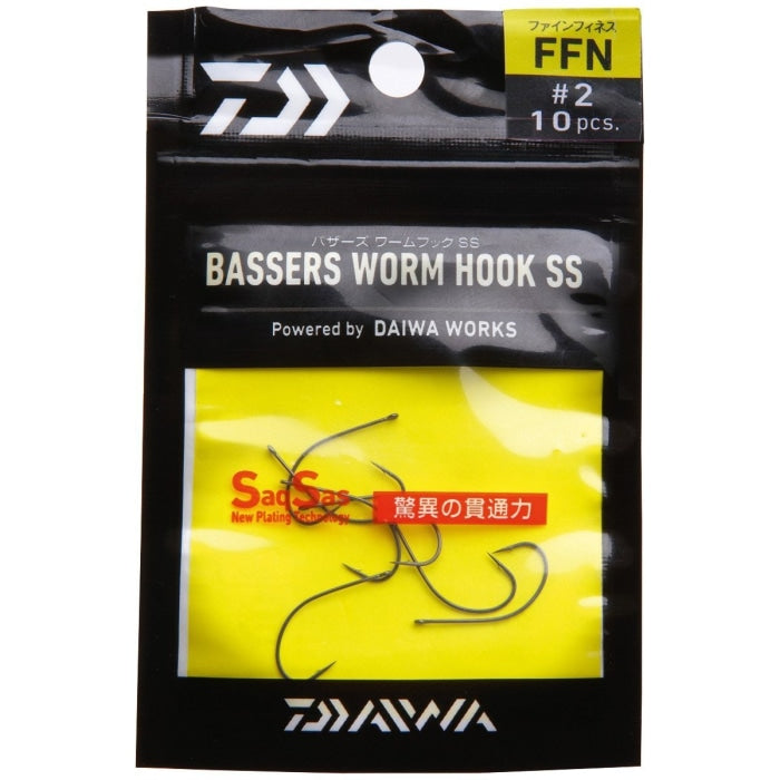 Hameçon Super Fin de Fer Daiwa Bassers Worm Hook FFN - Par 10 16509202