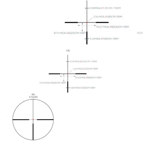 Lunette de visée Kite Optics B6 - 2-12x50i K282479