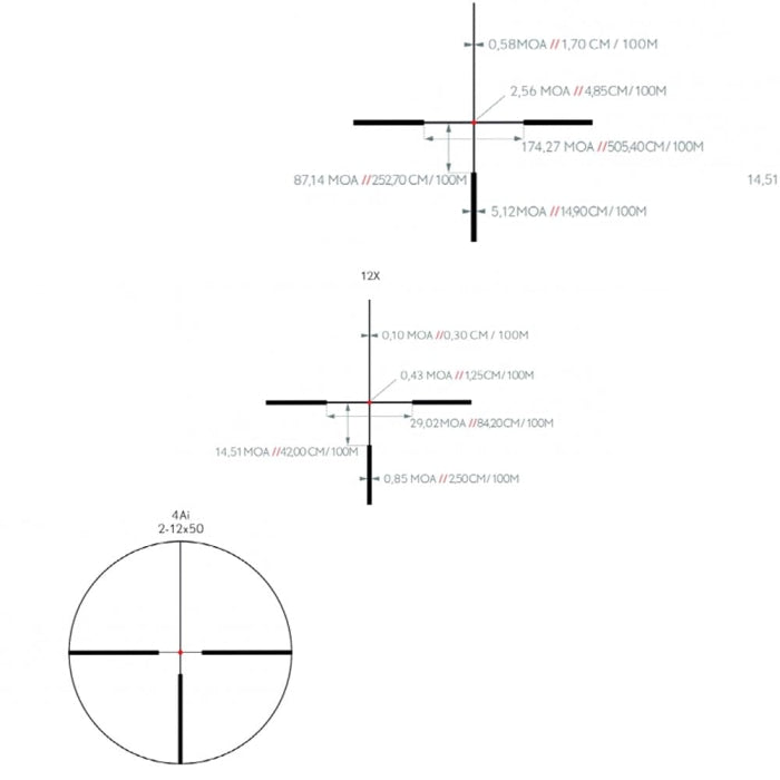 Lunette de visée Kite Optics B6 - 2-12x50i K282479