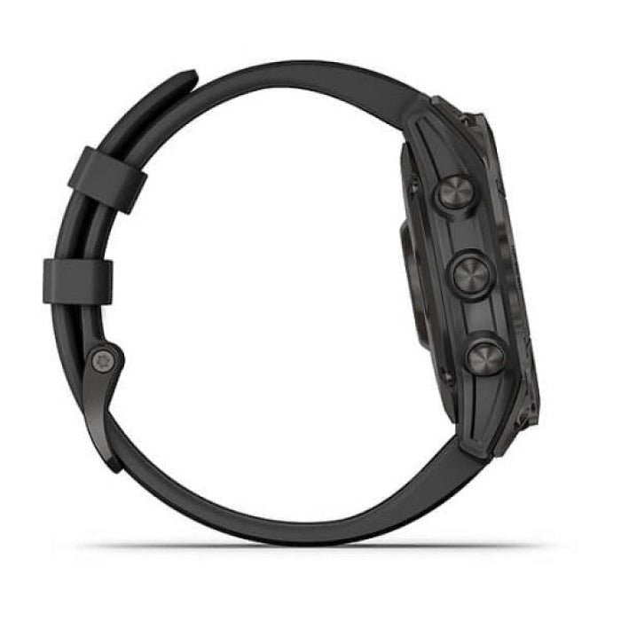 Montre GPS Garmin Fenix 7 Sapphire Solar titane noir - bracelet noir