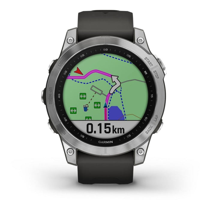 Montre GPS Garmin Fenix 7 Silver bracelet gris GA7SBG