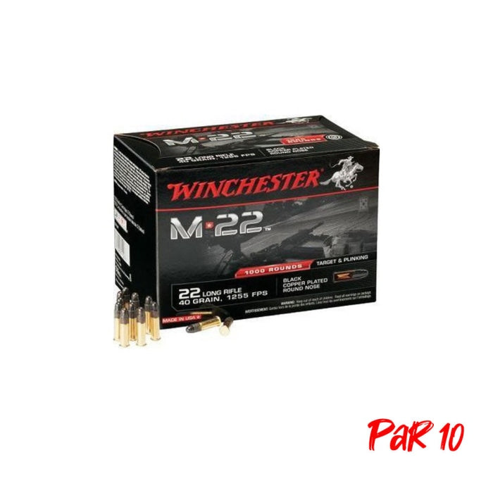 Munitions Winchester M22 Black Lead Round Nose - Cal.22LR CS22LRTP10