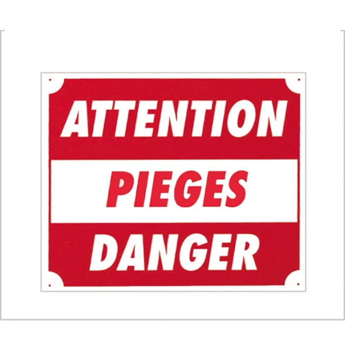 Panneaux Aluminium Europarm ’ Attention pièges danger ’ 30 x 25