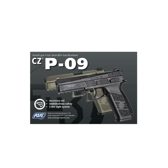 Réplique Pistolet ASG CZ P09 - Gaz PG1352