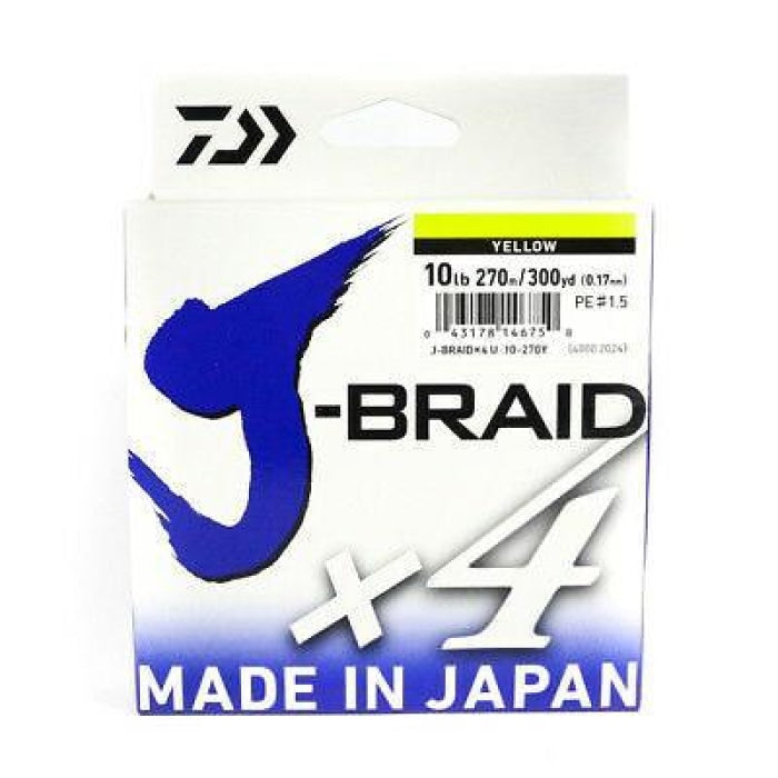 Tresse Daiwa J-Braid X4 Jaune - 270 m 12740107