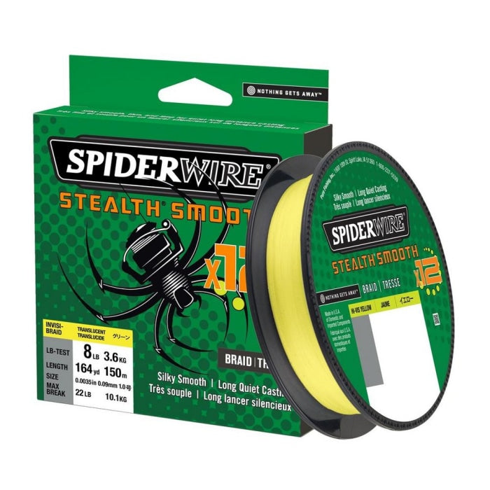 Tresse SpiderWire Stealth Smooth 12 - Jaune 1507372